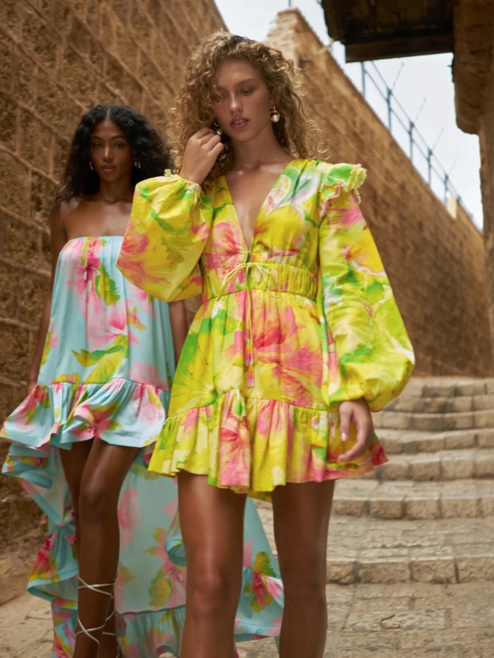 Hemant & Nandita long sleeve mini dress